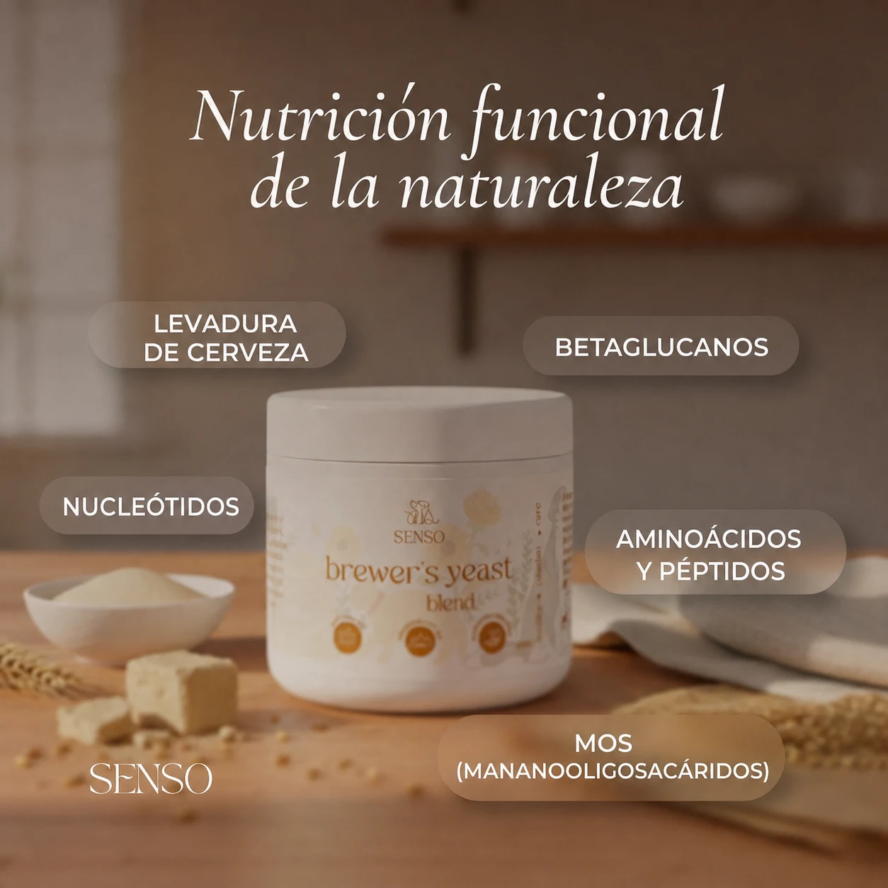 Infografía de ingredientes de Levadura de cerveza